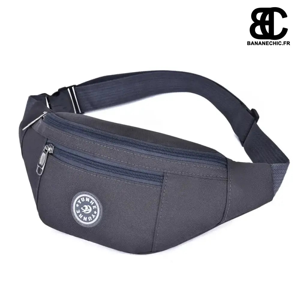 Sac Banane Double Poche Noir - Gris foncé - Sac Banane -