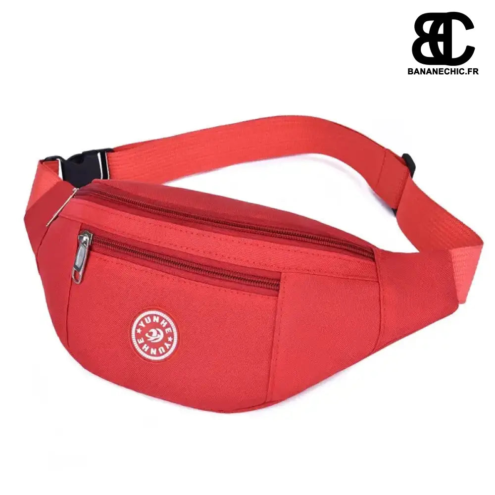 Sac Banane Double Poche Noir - Rouge - Sac Banane - Banane