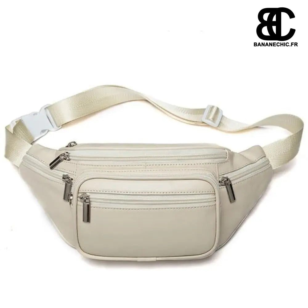 Sac banane en cuir noir - Blanc - Banane - Banane Chic ™