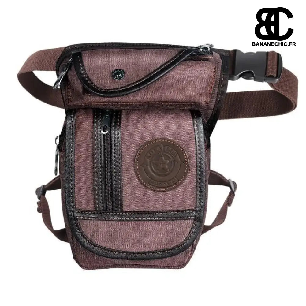 Sac banane en jean cuir sportif - Rouge - Banane - Banane