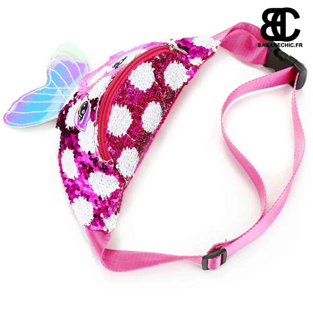 Sac banane enfant rose sirène paillette - Banane - Banane
