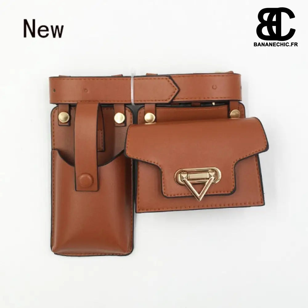 Sac banane femme ceinture compartiments - Marron - Banane -
