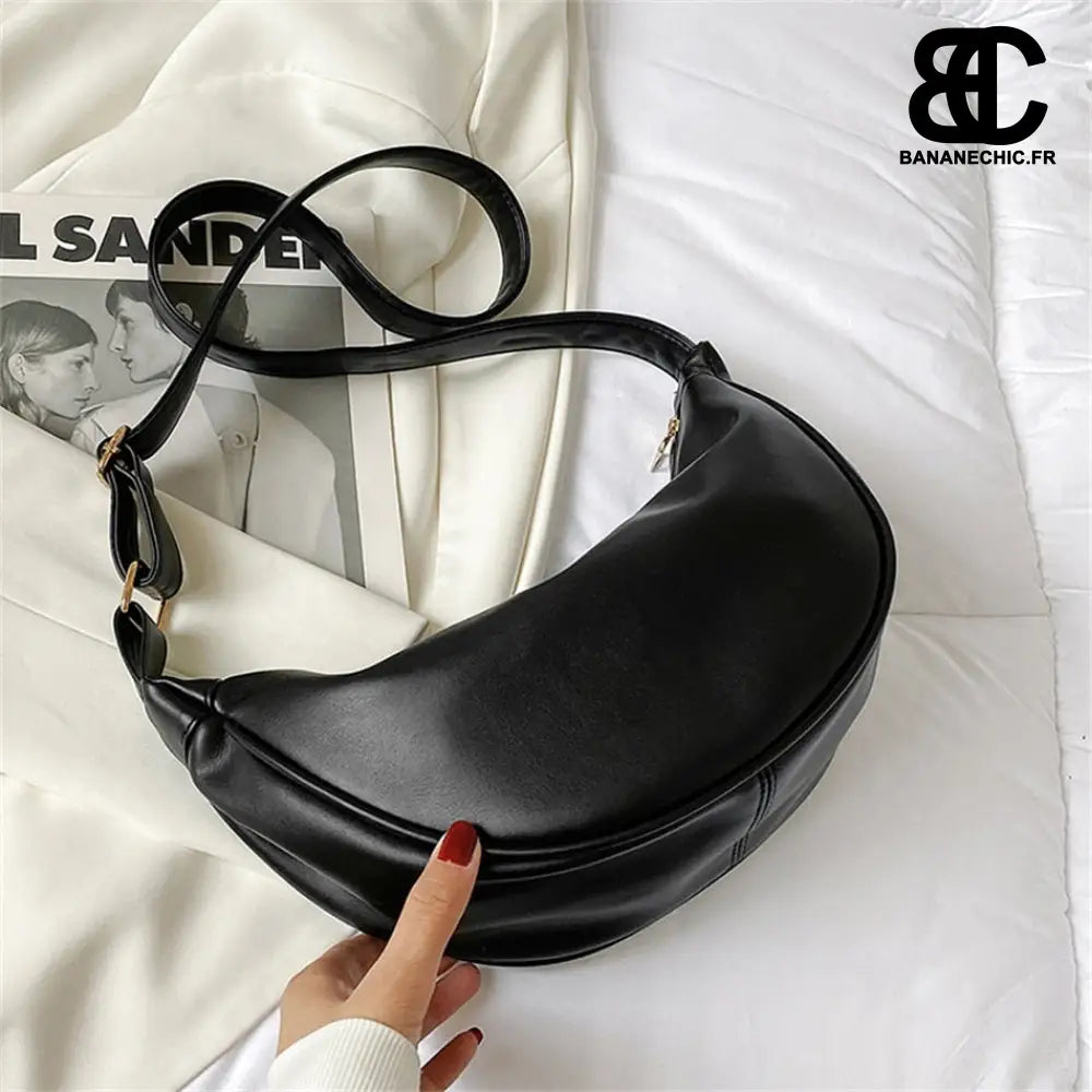 Sac Banane Femme Cuir - Noir - Sac Banane - Banane Chic ™