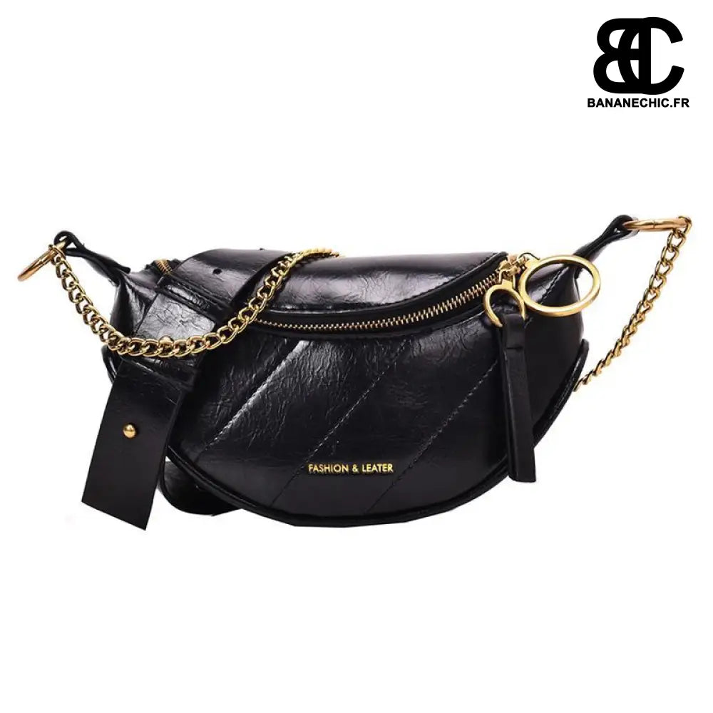 Sac Banane Femme Élégant - Noir - Sac Banane - Banane Chic ™