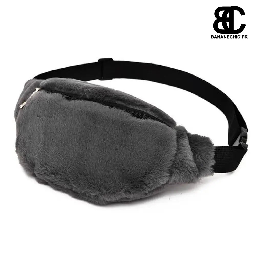 Sac banane femme en fourrure - Gris - Banane - Banane Chic ™