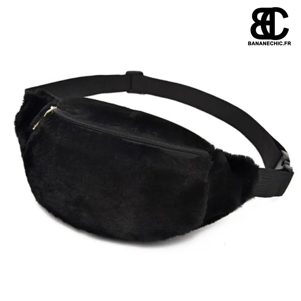 Sac banane femme en fourrure - Noir - Banane - Banane Chic ™