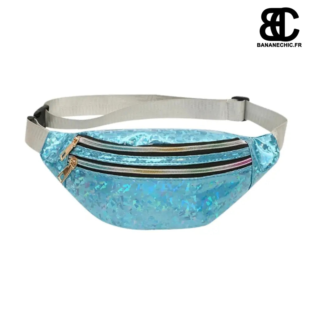 Sac banane femme holographique fashion - Bleu - Banane -