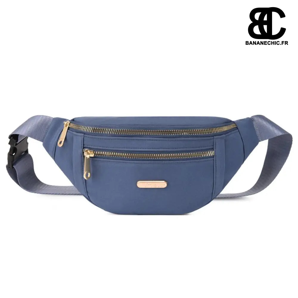 Sac banane femme Oxford 3 poches - Bleu - Banane - Banane