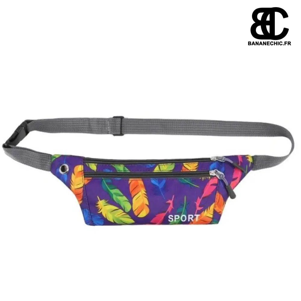 Sac banane femme sport imprimé - Violet - Banane - Banane