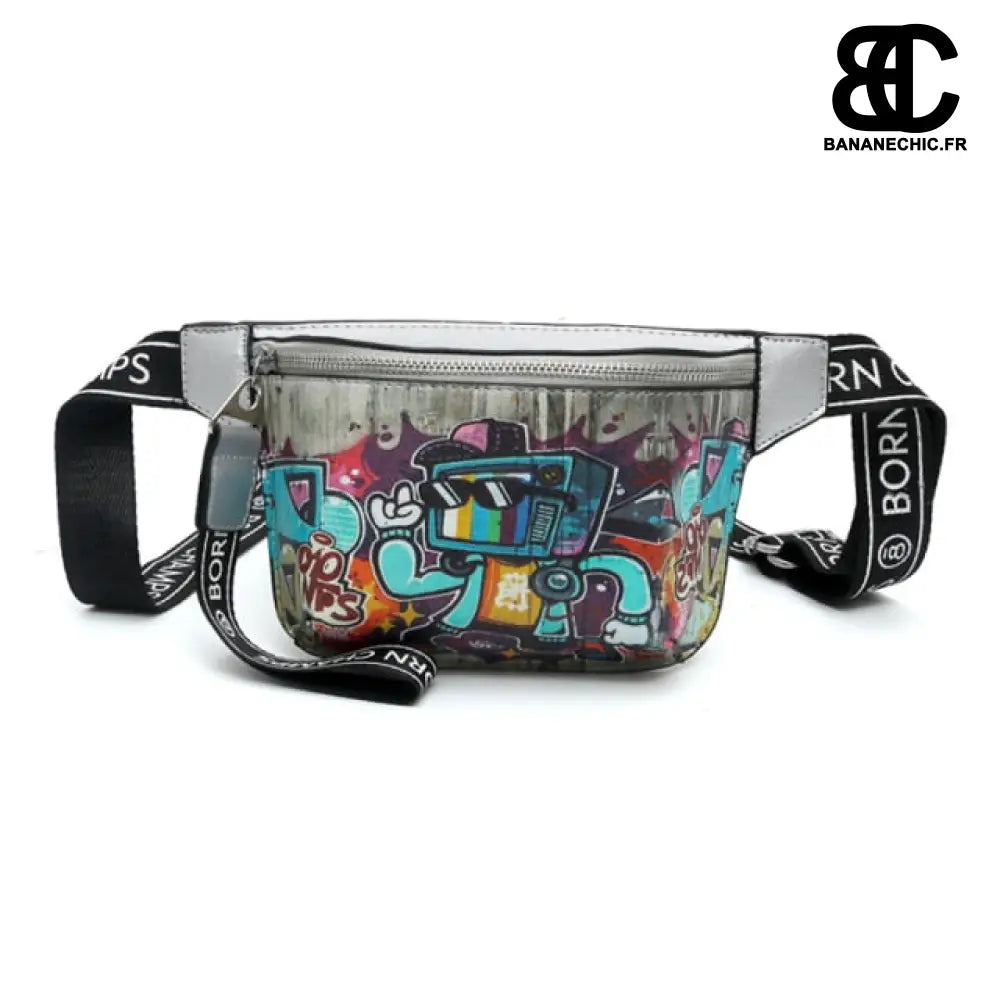 Sac banane femme street art étanche - Argent - Banane -