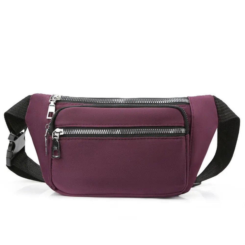 Sac banane femme zippé 3 poches - Violet - banane - Banane