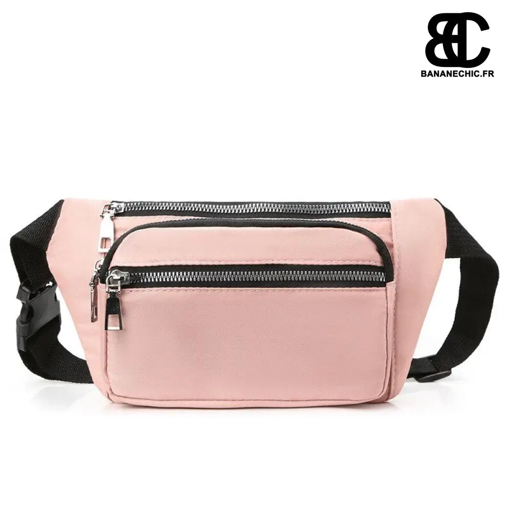 Sac banane femme zippé 3 poches - Rose - banane - Banane