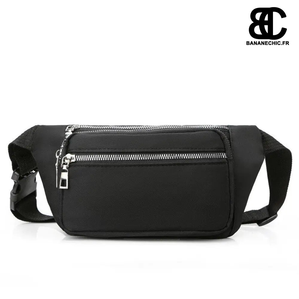 Sac banane femme zippé 3 poches - Noir - banane - Banane