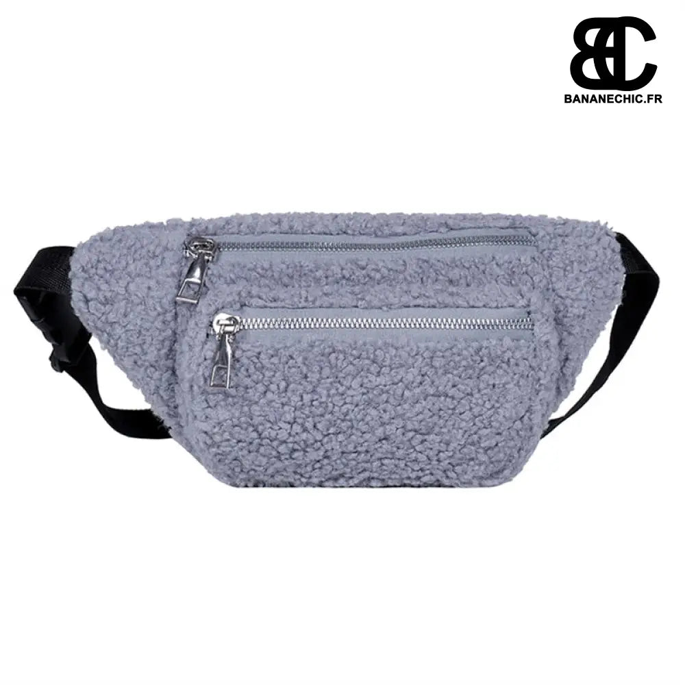 Sac Banane Fourrure Femme - Bleu pétrole - Sac Banane -