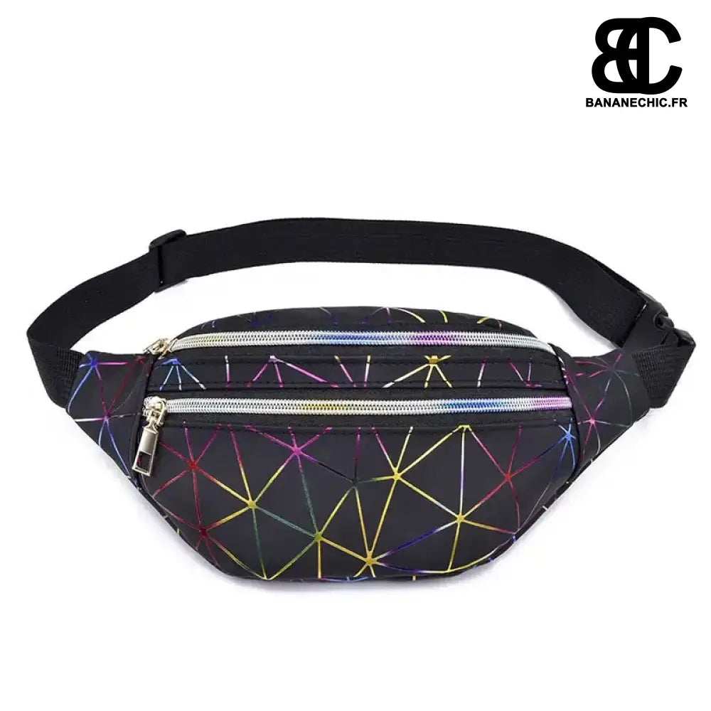 Sac Banane Géométrique Design - Noir - Sac Banane - Banane