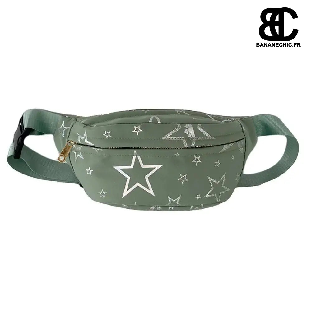 Sac banane gris étoilé en toile - banane - Banane Chic ™