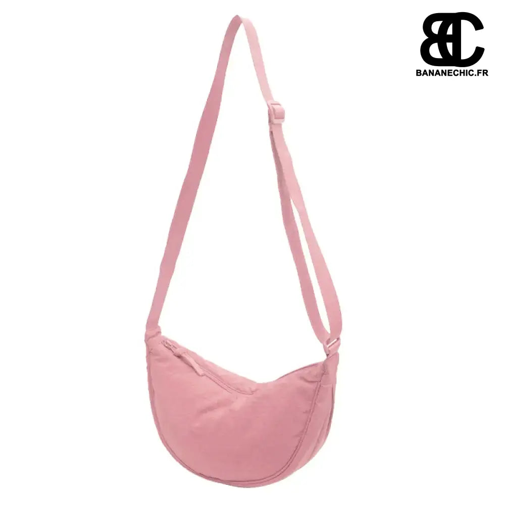 Sac banane gris souple bandoulière - Rose - banane - Banane