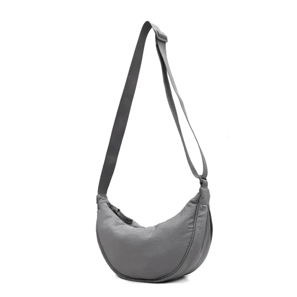Sac banane gris souple bandoulière - Gris - banane - Banane