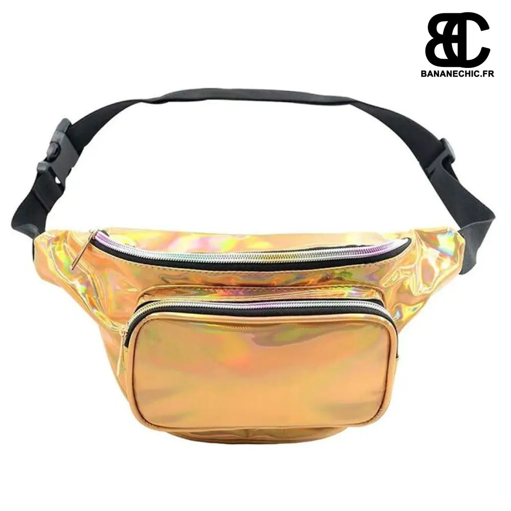 Sac banane holographique tendance streetwear - Doré - Banane