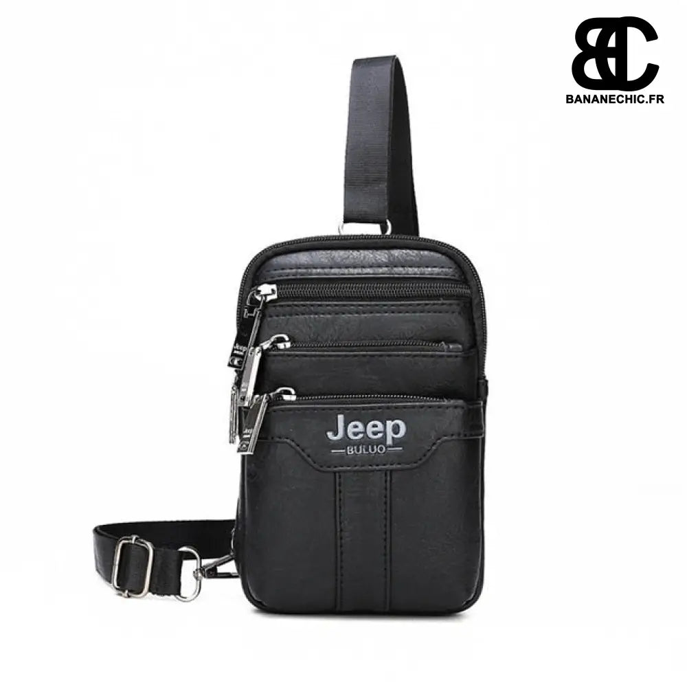 Sac banane homme bandoulière ajustable - Noir - Banane -