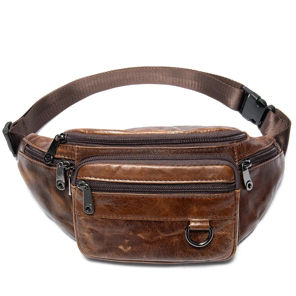 Sac Banane Homme Cuir - Marron - Sac Banane - Banane Chic ™