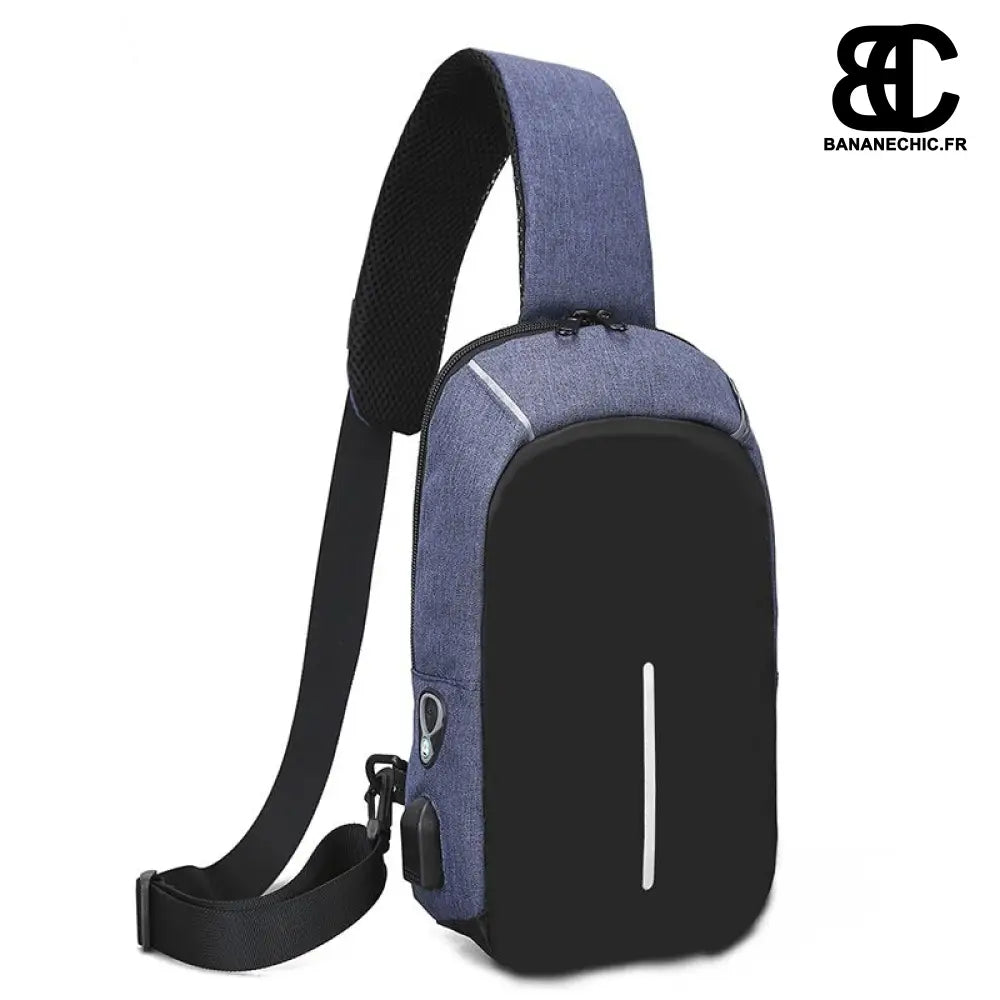 Sac banane homme épaulé - Bleu - Banane - Banane Chic ™