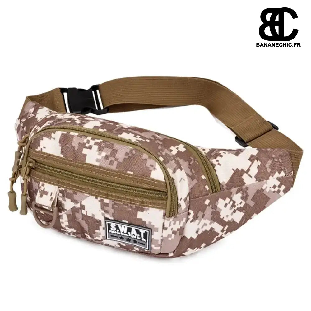 Sac Banane Homme Militaire Souple - Crème - Sac Banane -
