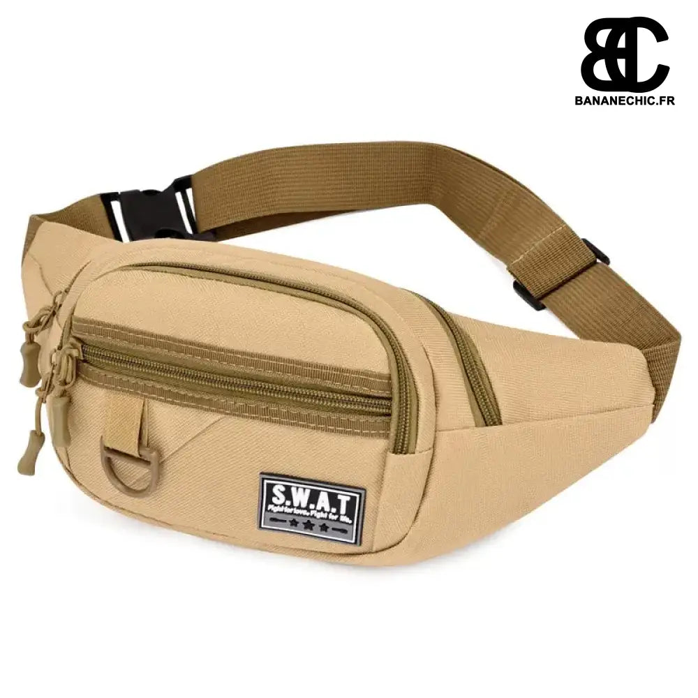 Sac Banane Homme Militaire Souple - Beige - Sac Banane -