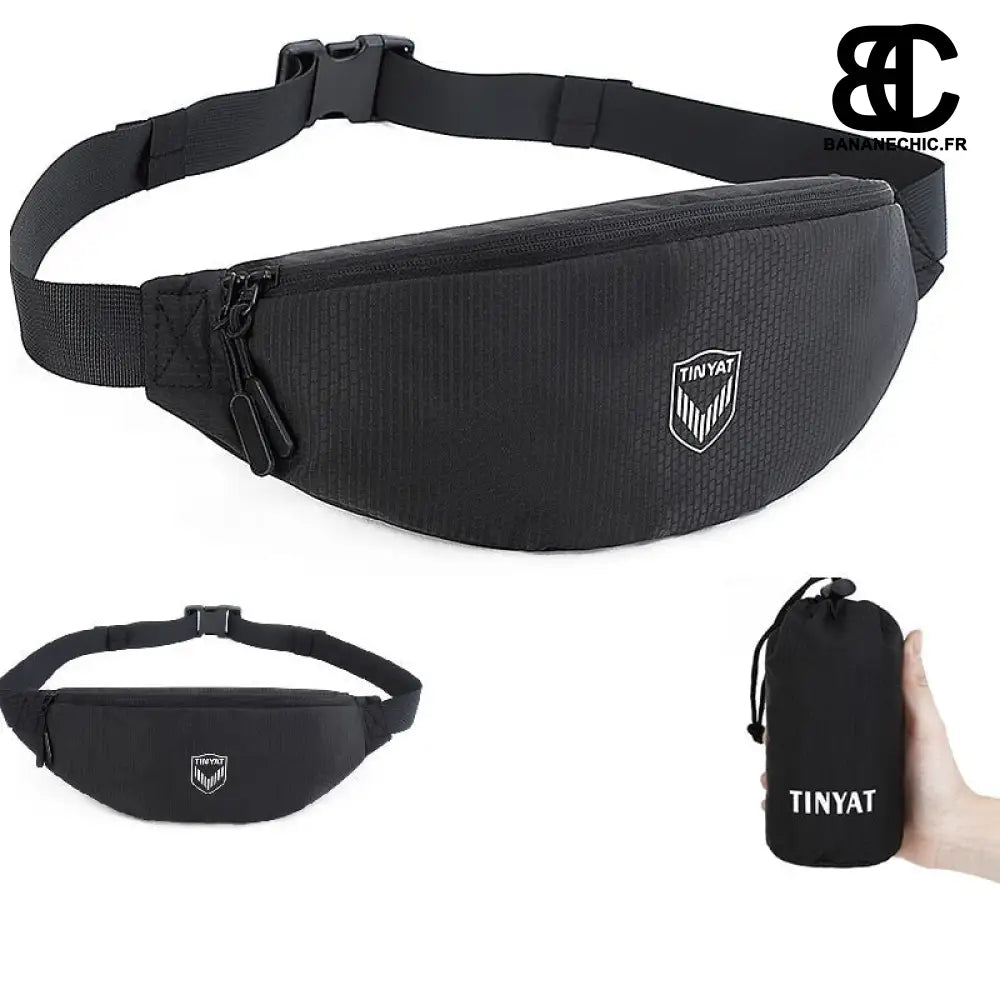 Sac banane homme noir étanche - Noir - banane - Banane Chic