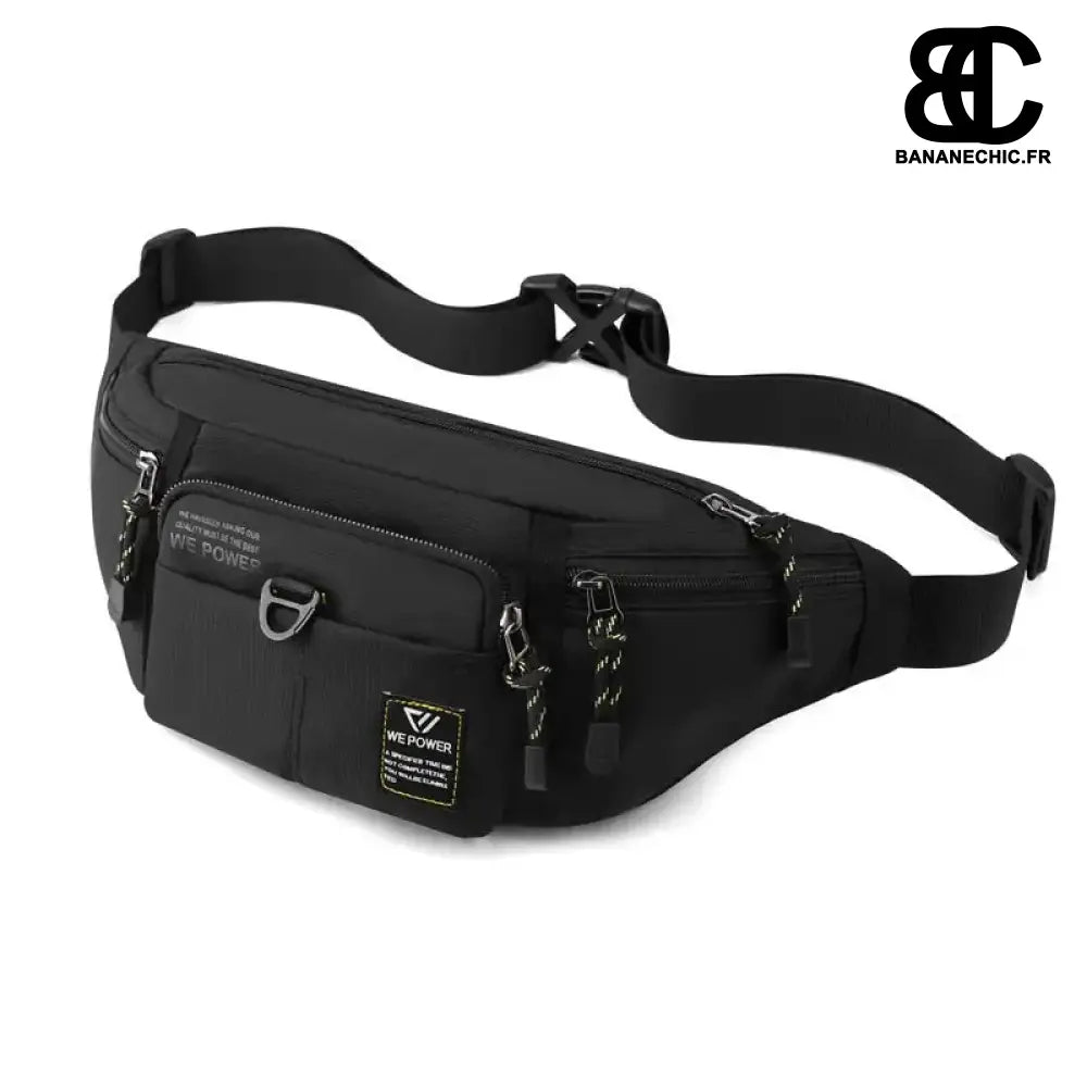 Sac Banane Homme Voyage-Design Compact - Noir - Sac Banane -