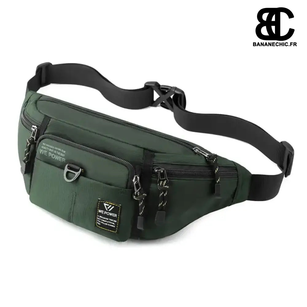 Sac Banane Homme Voyage-Design Compact - Kaki - Sac Banane -