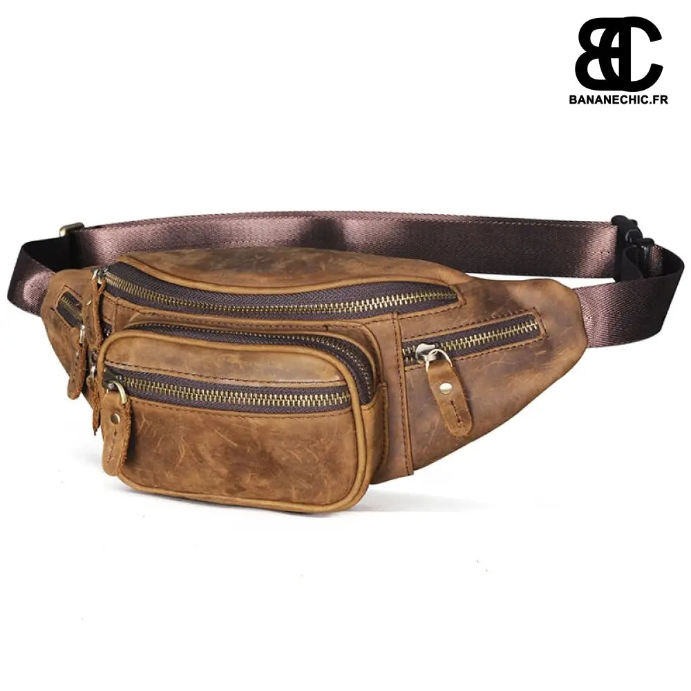 Sac banane lisse en marron - Marron foncé - Banane - Banane
