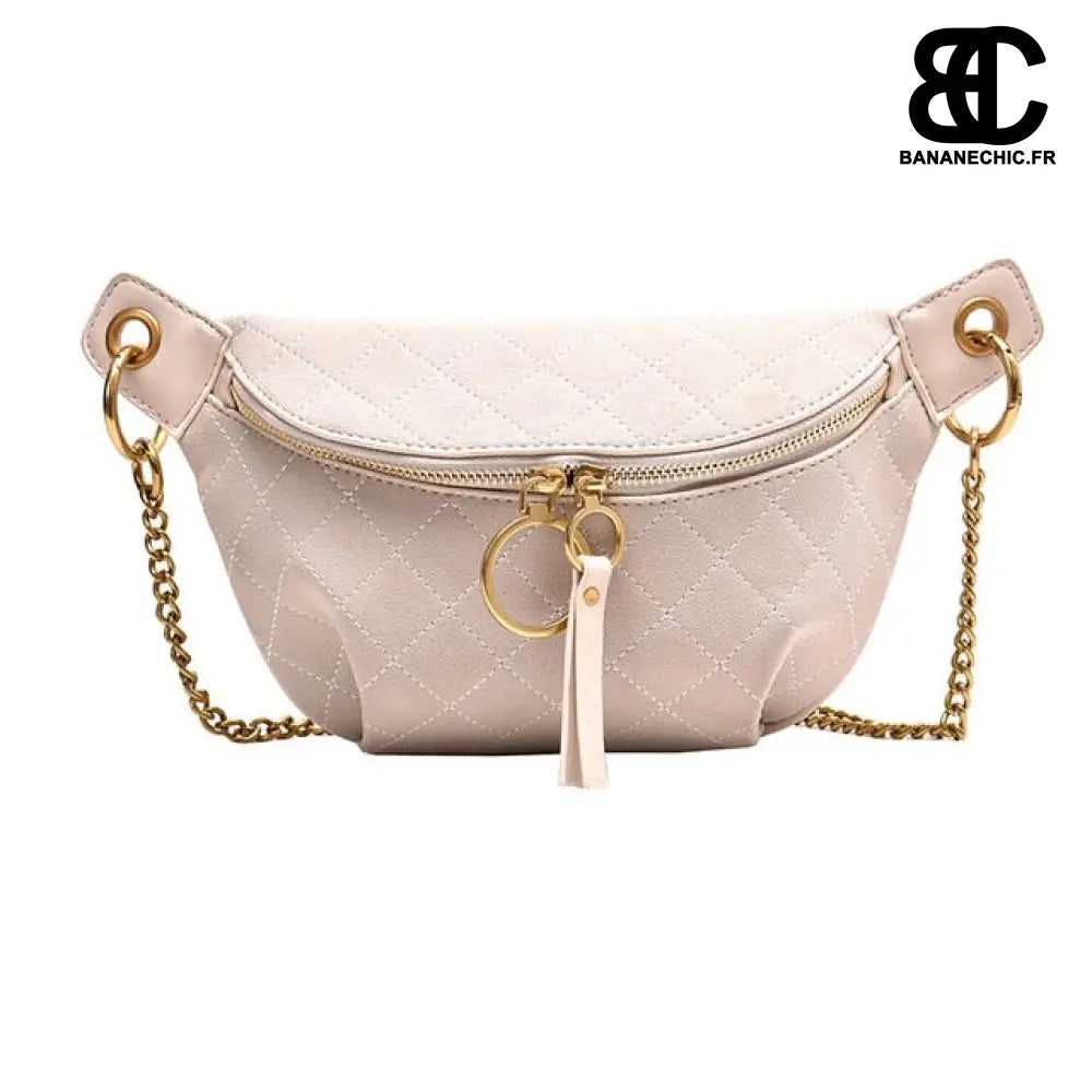 Sac Banane Luxe Noir Cuir - Blanc - Banane - Banane Chic ™