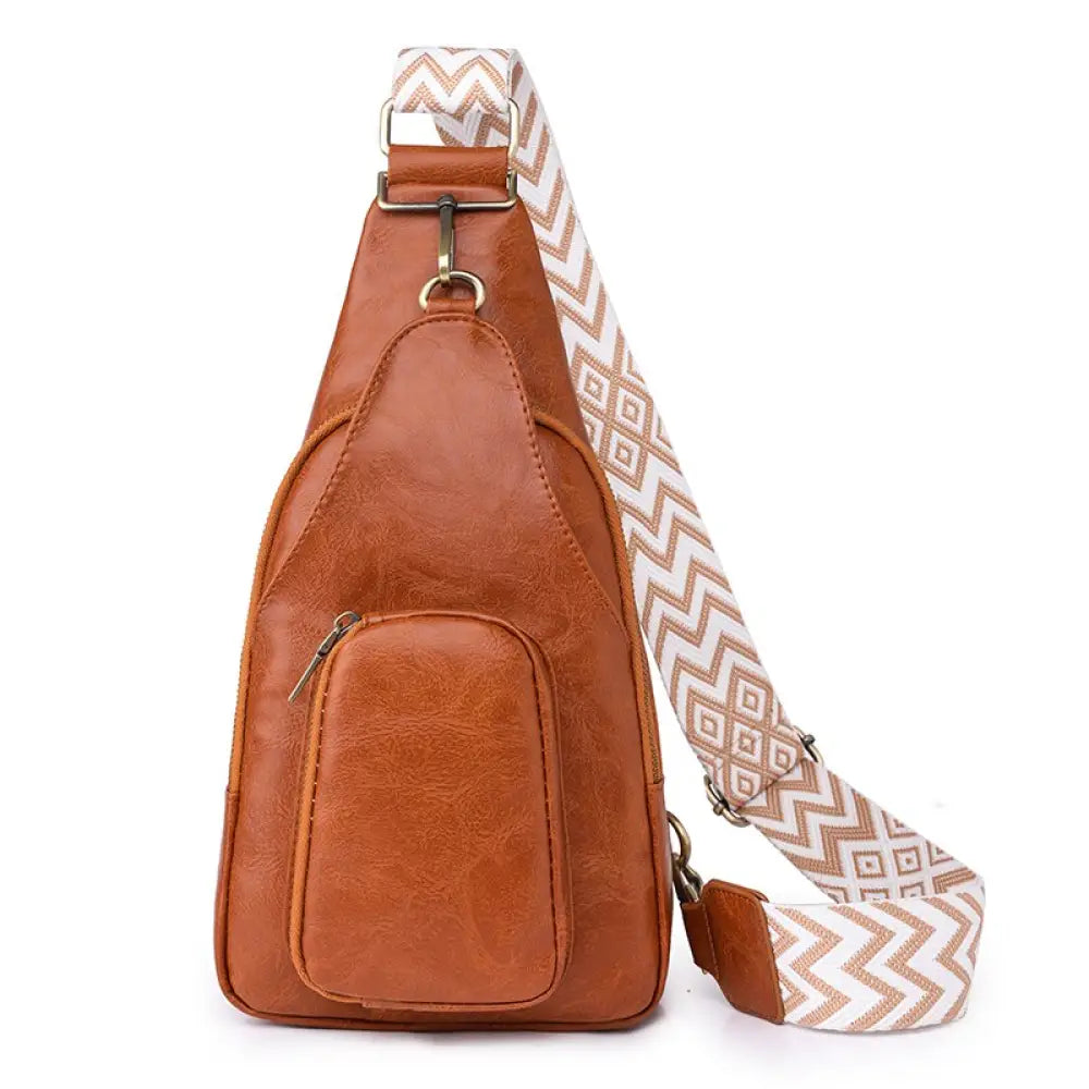 Sac banane marron bandoulière trendy - Marron - Banane -
