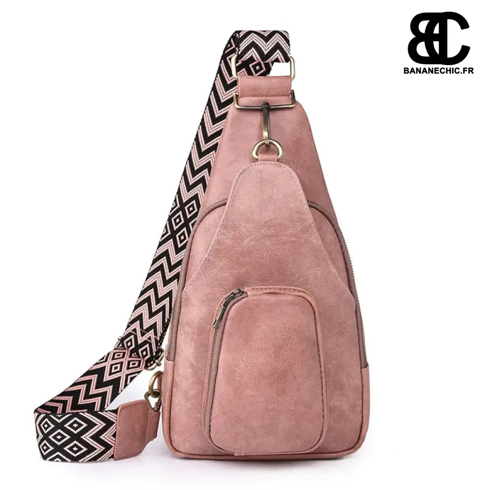 Sac banane marron bandoulière trendy - Rose - Banane -