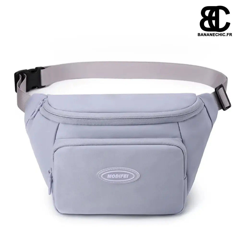 Sac banane marron géométrique cuir - Purple - banane -