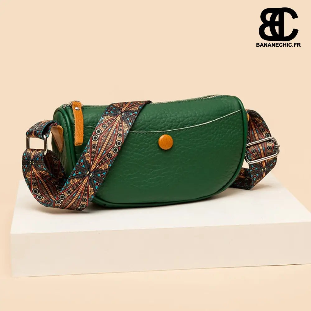 Sac banane matelassé bandoulière couleur - Vert - banane -