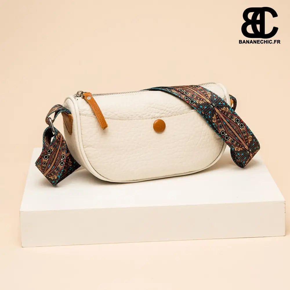 Sac banane matelassé bandoulière couleur - Beige - banane -