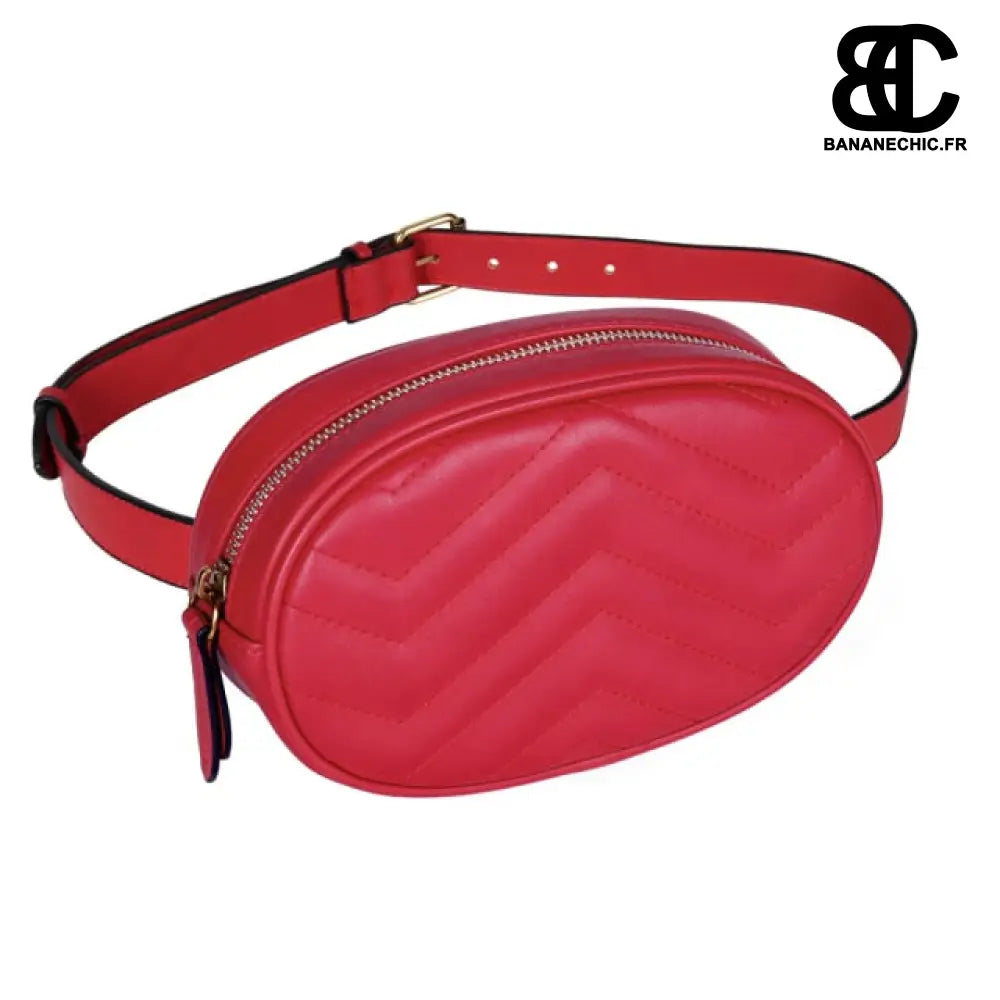 Sac banane matelassé chic femme - Rouge - Banane - Banane