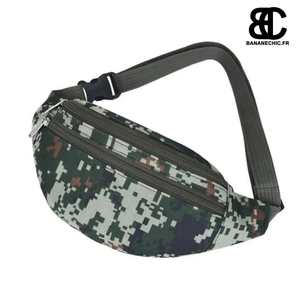 Sac banane militaire étanche - Camouflage noir - Banane -