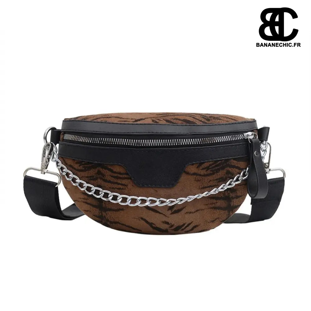 Sac banane motif zèbre - Tigre café - Banane - Banane Chic ™