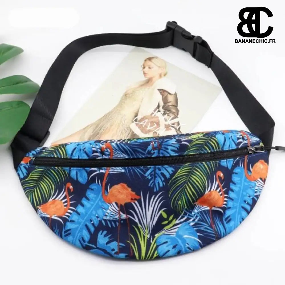Sac banane motifs femme grande capacité - Bleu - Banane -