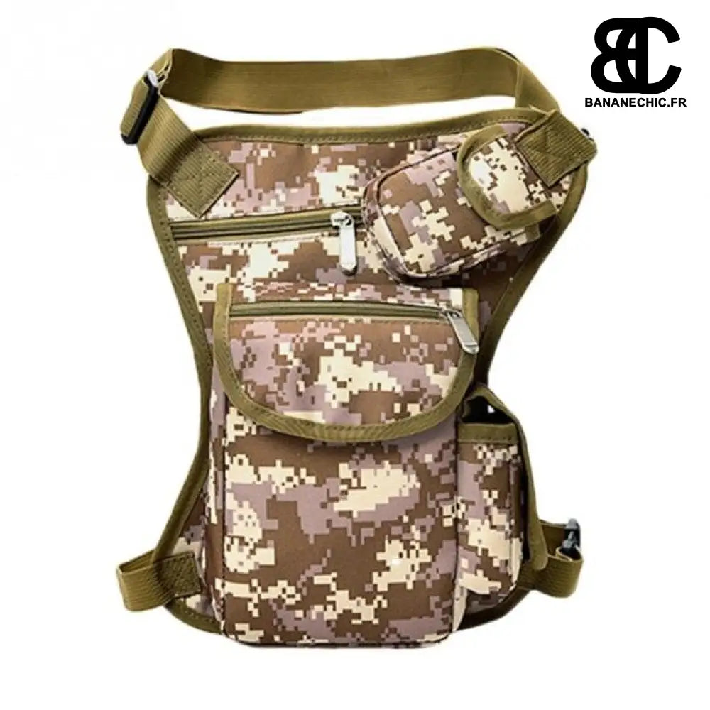 Sac banane moto étanche - Camouflage Marron - Banane -