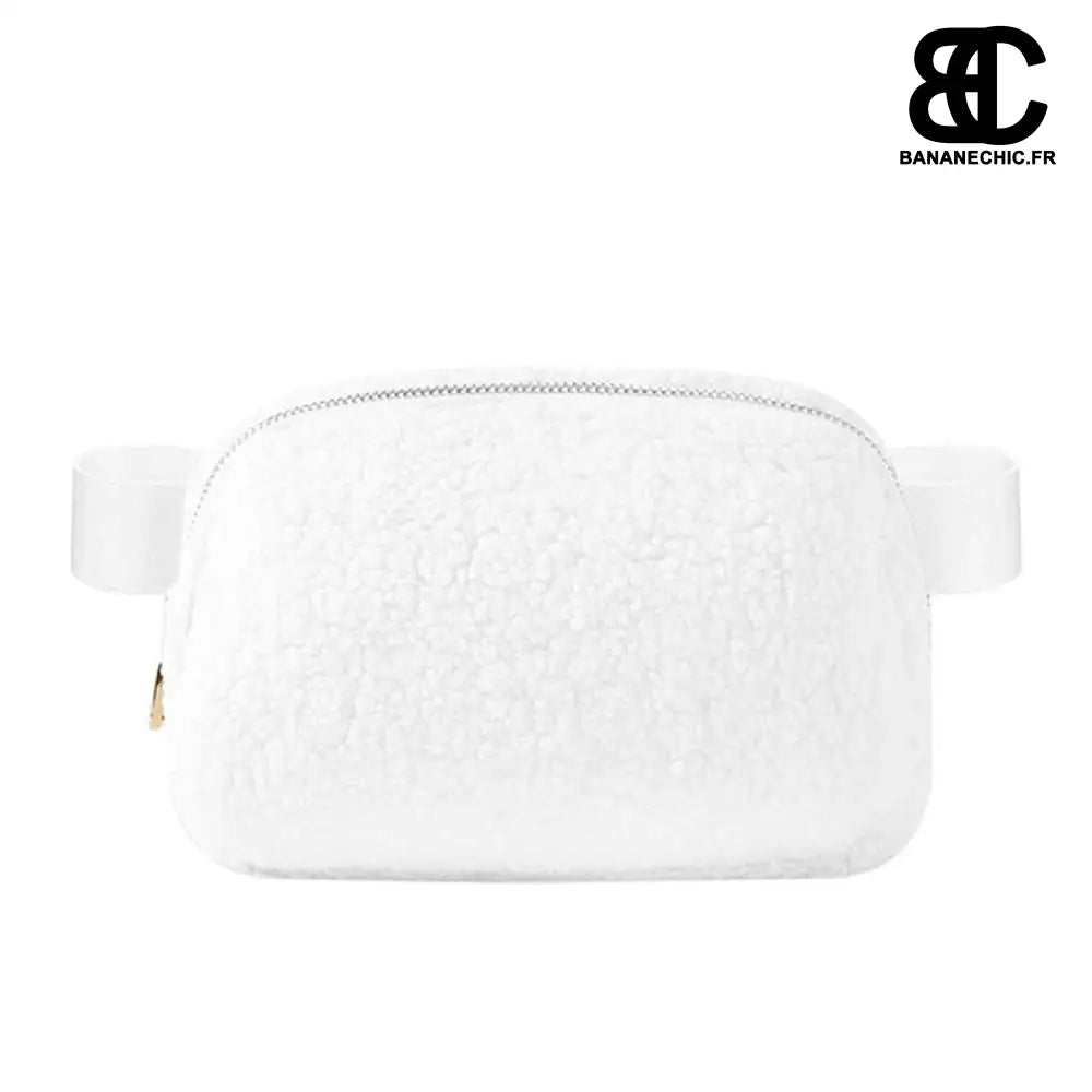 Sac Banane Moumoute Rose - Blanc - Sac Banane - Banane Chic