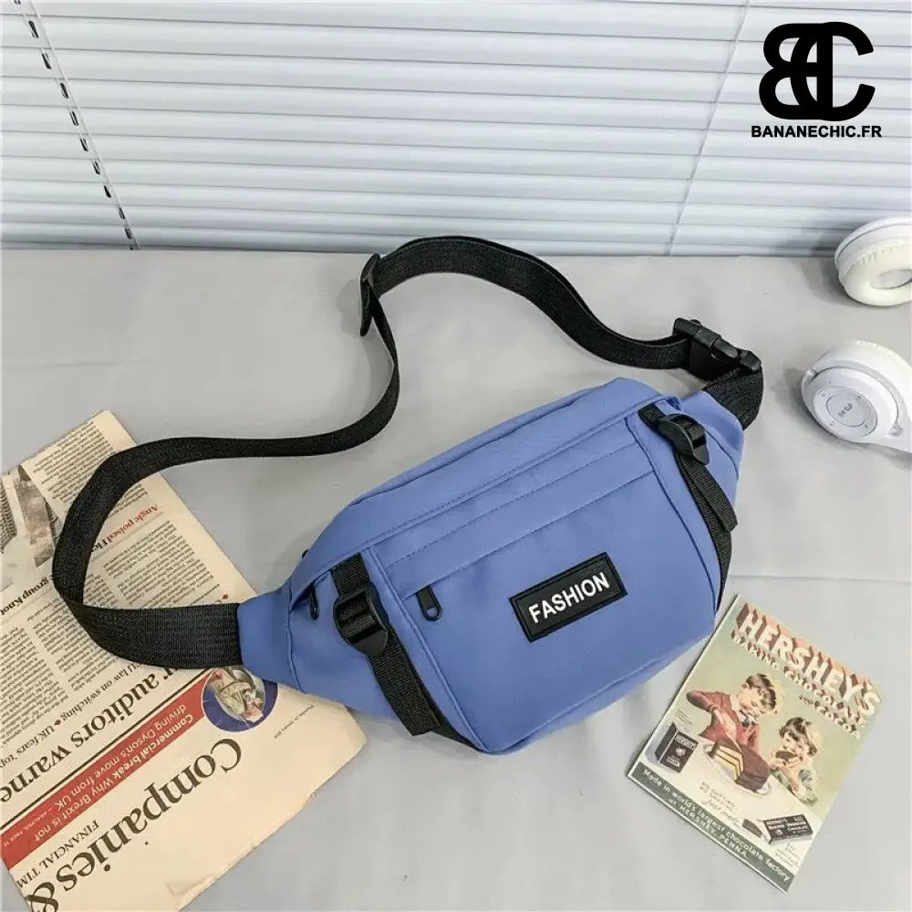 Sac banane noir en bandoulière - Blue - banane - Banane Chic
