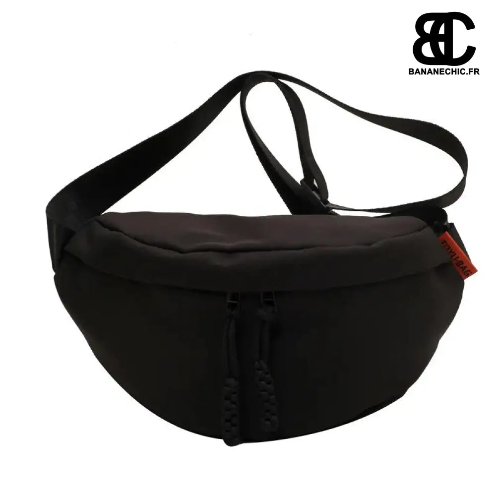 Sac banane orange fluo oversize. - Black chest bag - banane