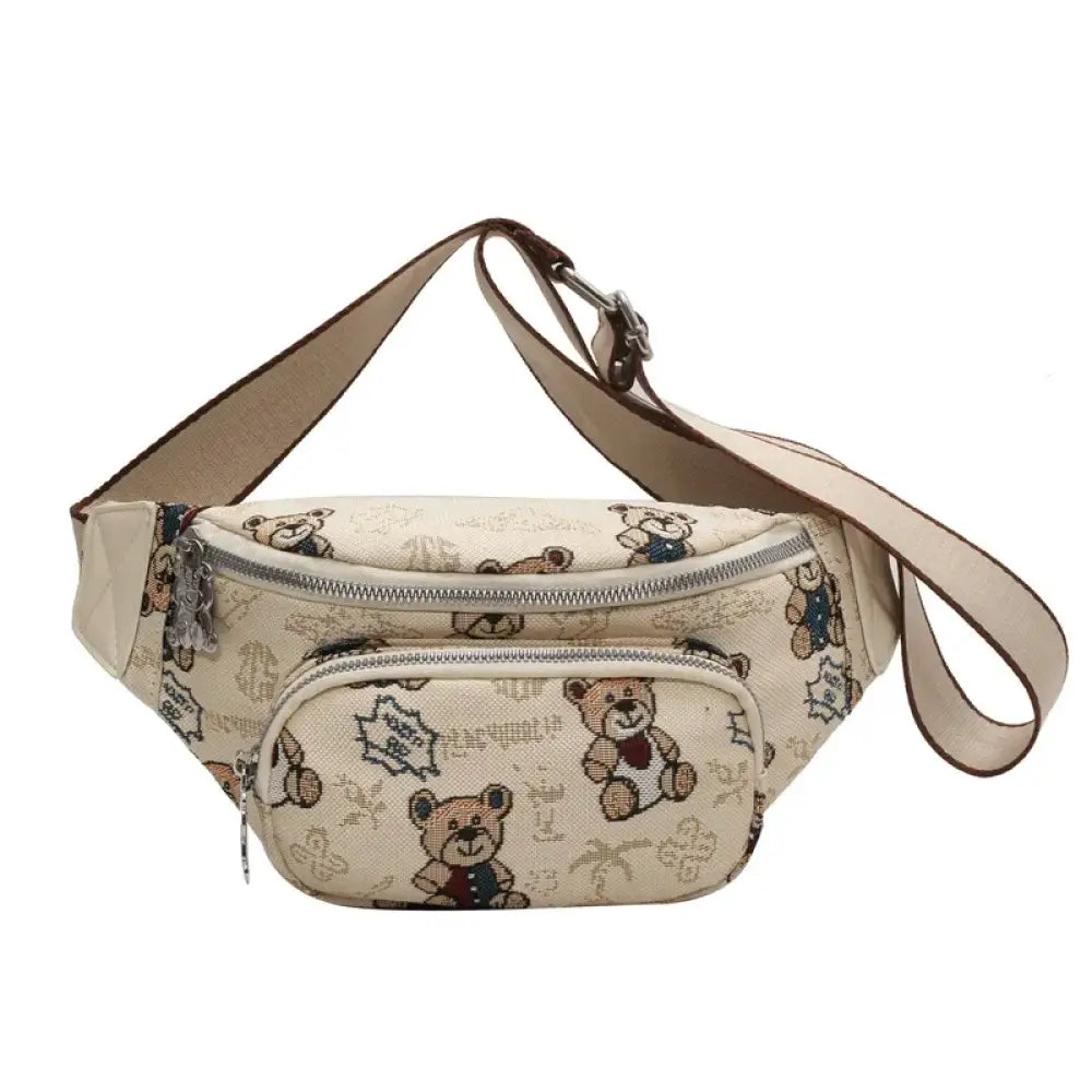 Sac banane ourson beige en peluche - Crême - banane - Banane