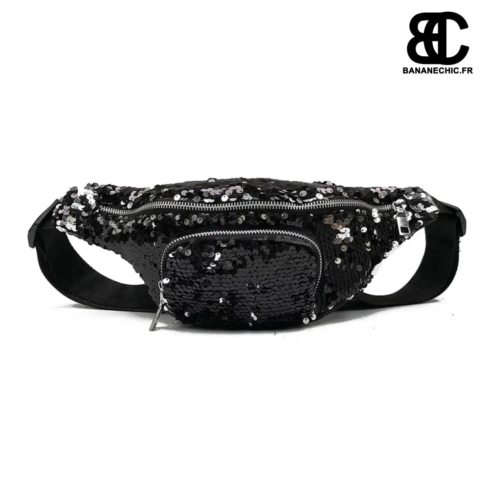 Sac Banane Paillette Tendance et Fashion - Noir - Sac Banane