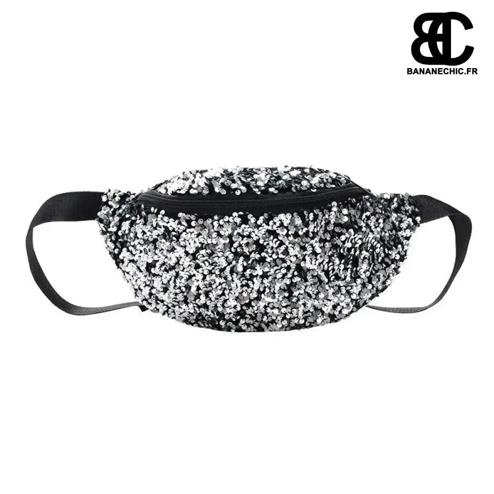 Sac banane paillettes femme élégant - Argent - banane -