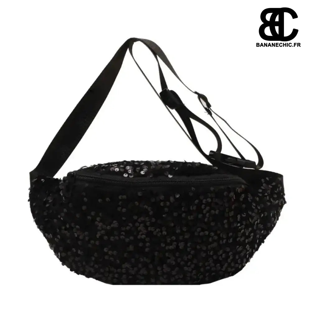 Sac Banane Paillettes Mode Glamour - Noir - Sac Banane -
